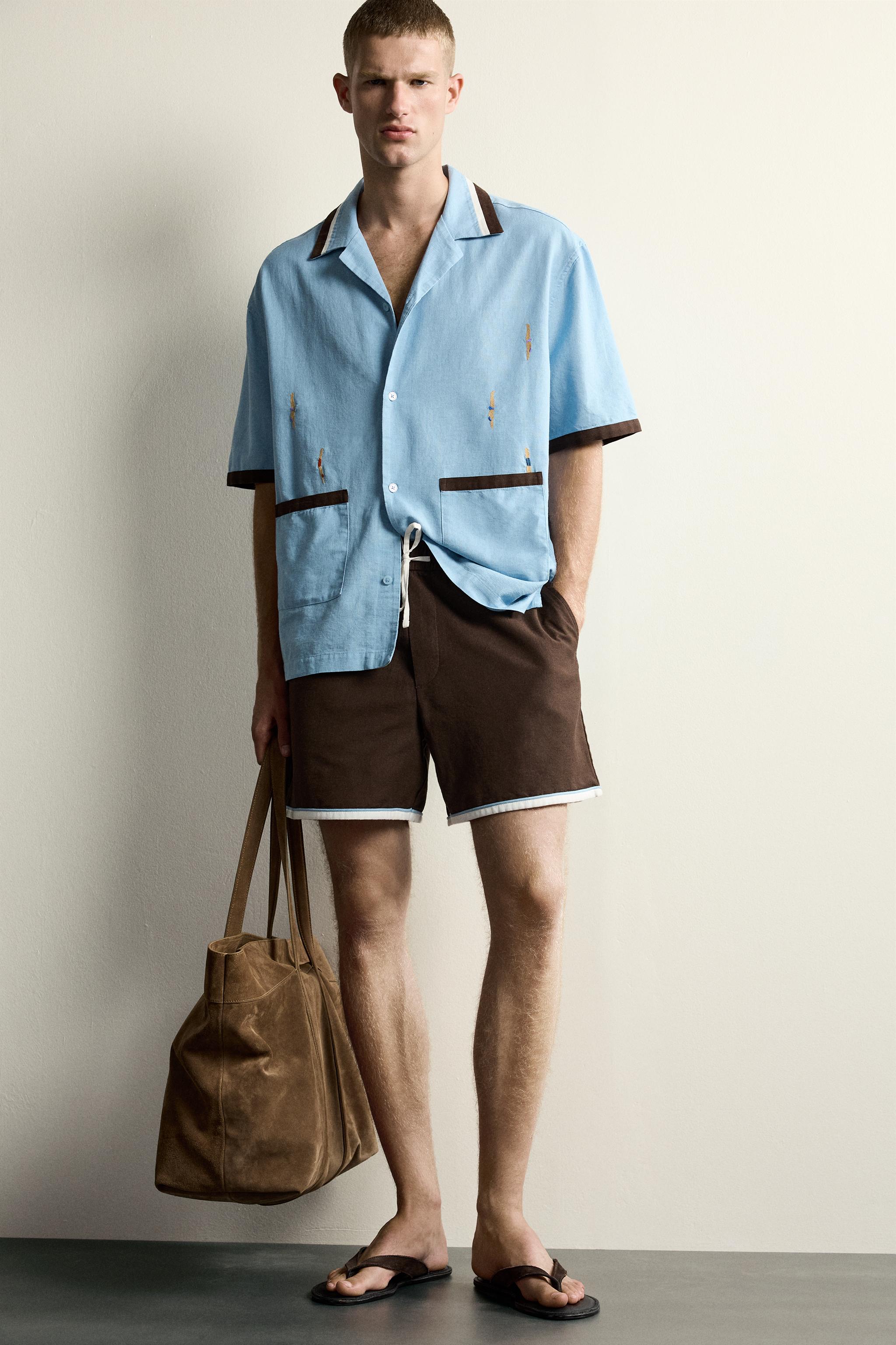 SWIMMER EMBROIDERY RELAXED FIT SHIRT